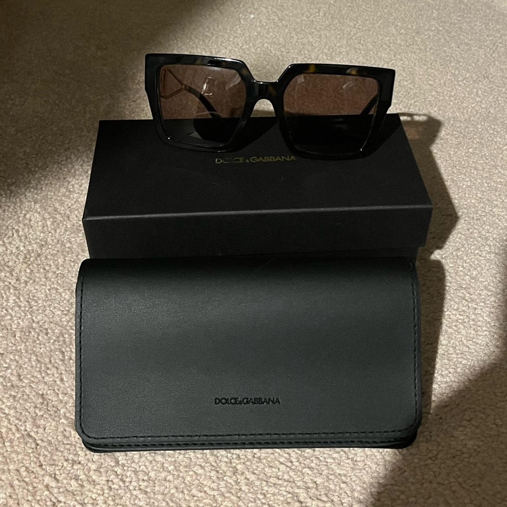 Dolce & Gabbana Brown Sunglasses with Gold Accents